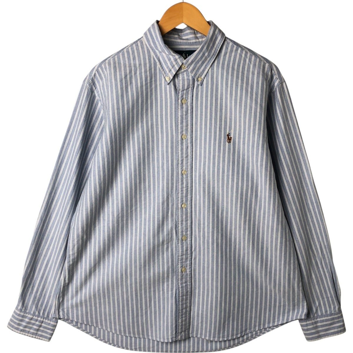 古着 ラルフローレン Ralph Lauren CUSTOM FIT 長袖 ボタンダウンストライプシャツ メンズXL相当/eaa549309