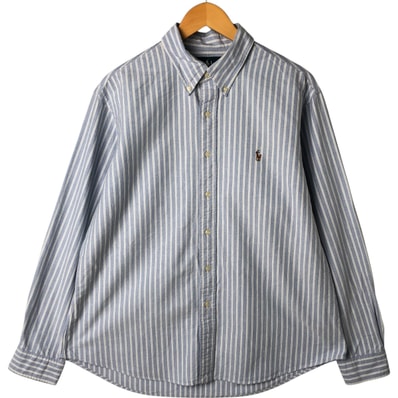 古着 ラルフローレン Ralph Lauren CUSTOM FIT 長袖 ボタンダウンストライプシャツ メンズXL相当/eaa549309