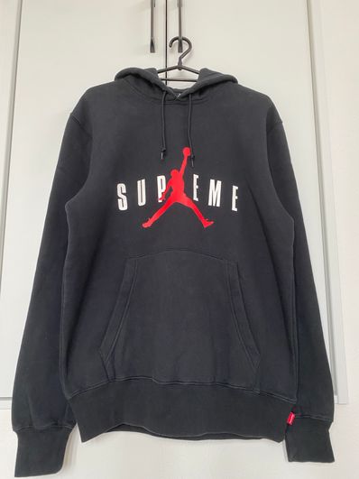 Supreme NIKE Air Jordan Hooded Sweatshirt "Black"