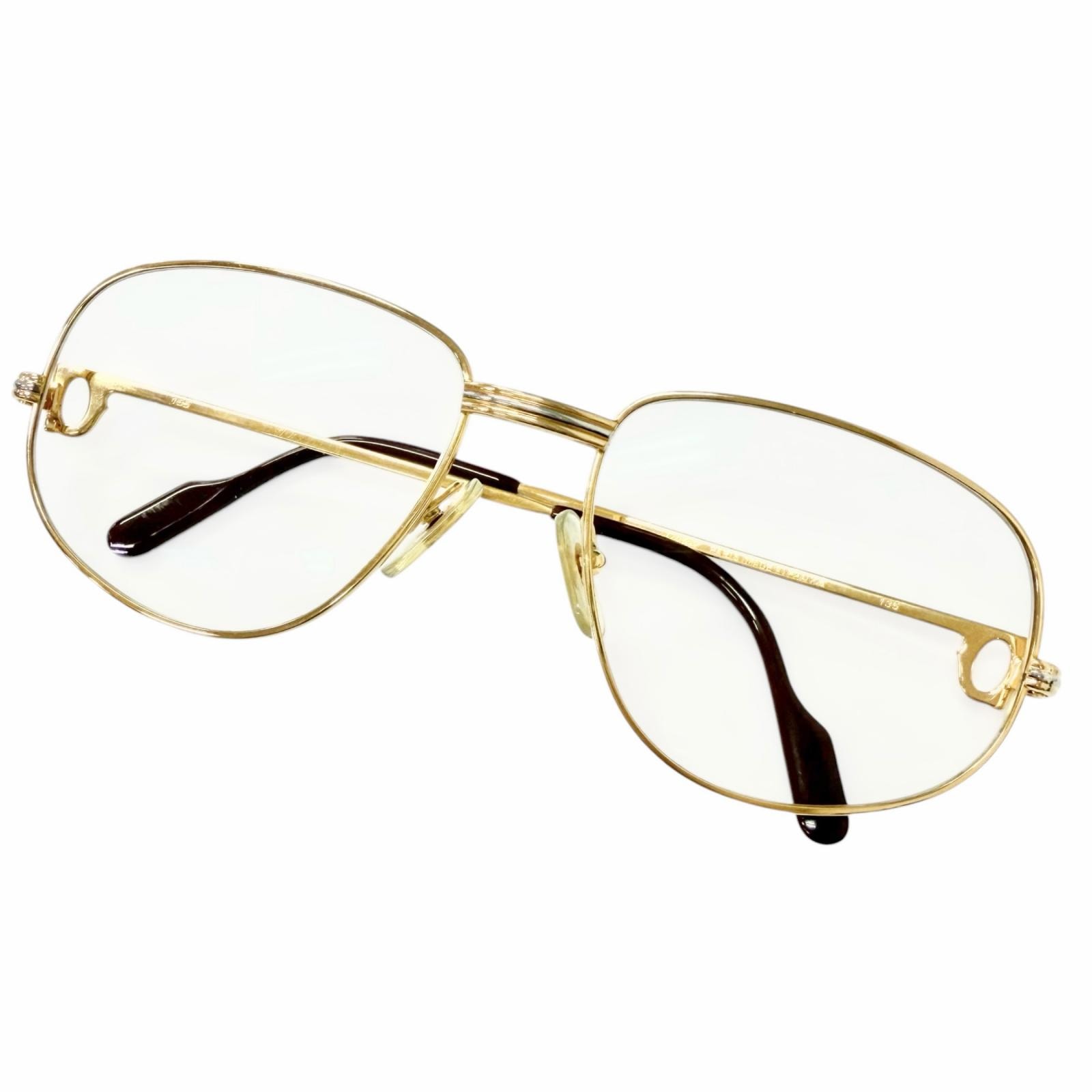 美品 カルティエ メガネ ゴールド メンズ 58□18