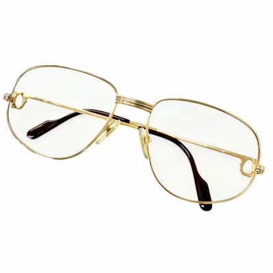 美品 カルティエ メガネ ゴールド メンズ 58□18