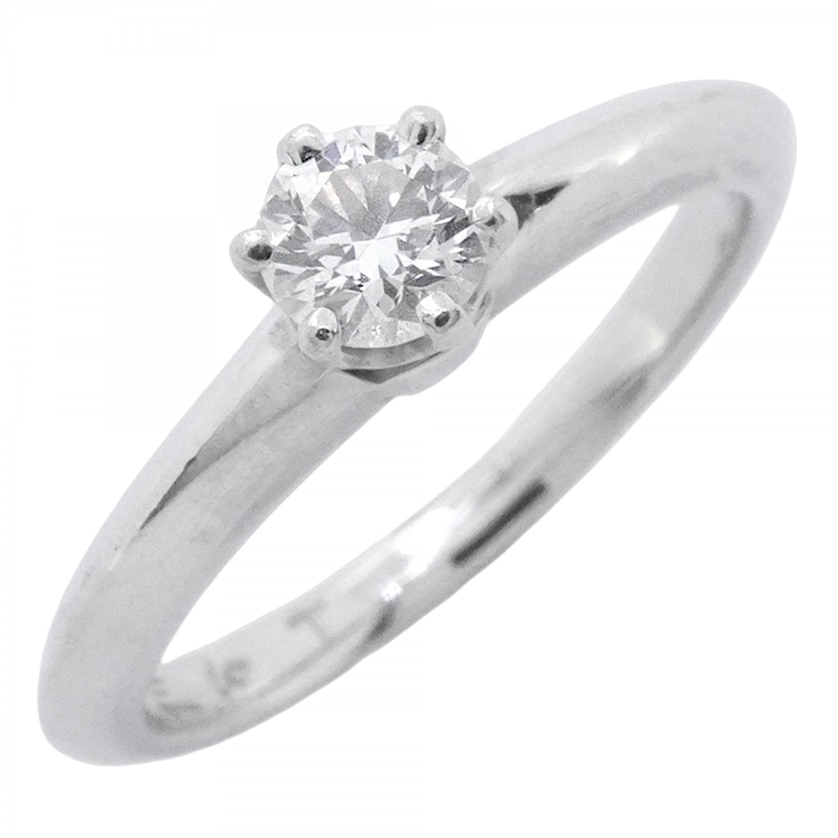 【6jdb0427-12】ティファニー リング ソリティア 1PD Pt950 プラチナ ダイヤモンド 0.20ct 5号【中古】レディース