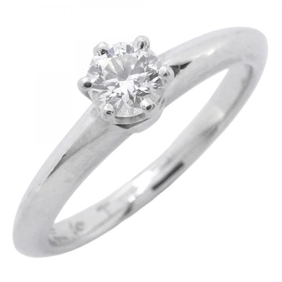 【6jdb0427-12】ティファニー リング ソリティア 1PD Pt950 プラチナ ダイヤモンド 0.20ct 5号【中古】レディース