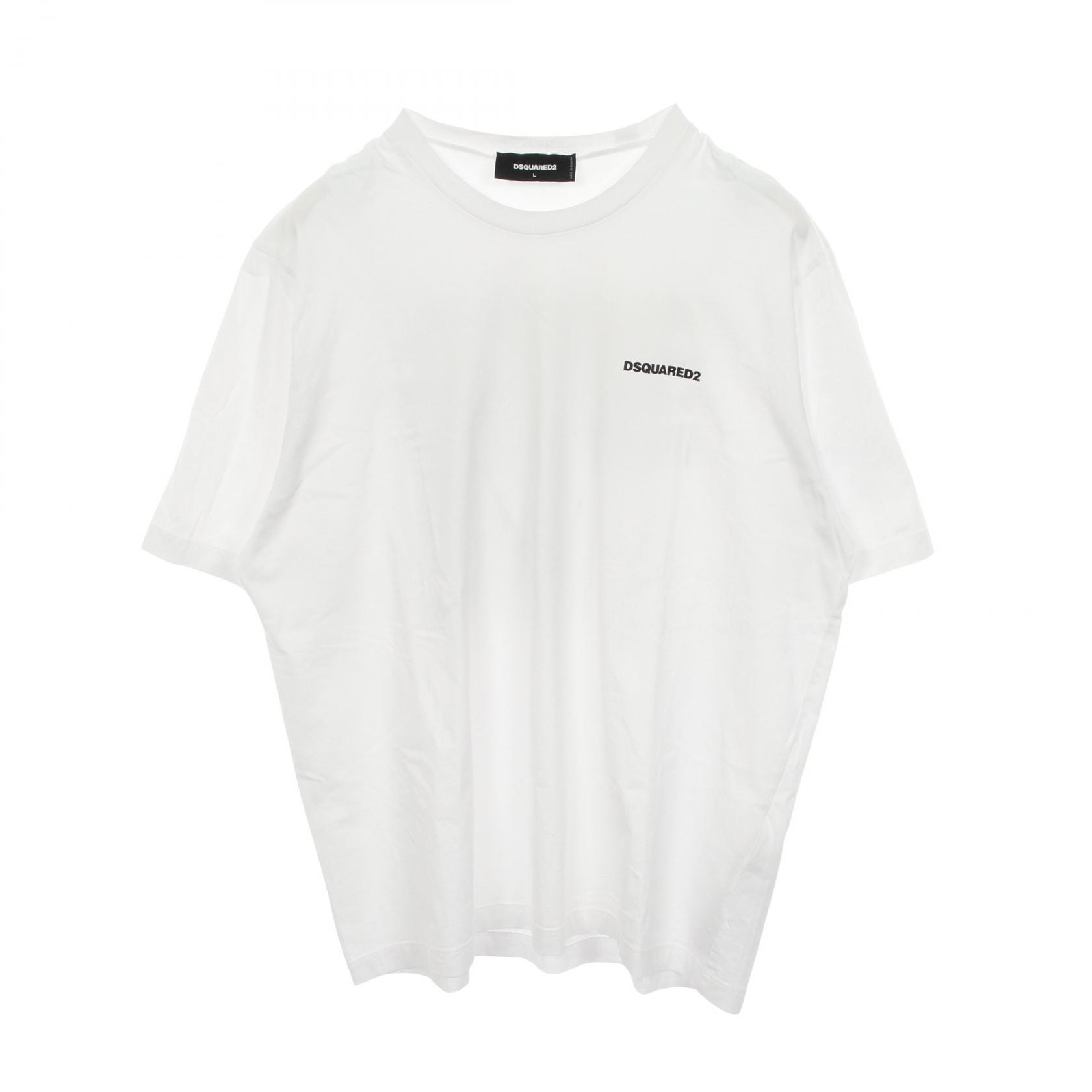 ディースクエアード DSQUARED2 ロゴプリント 半袖Tシャツ 衣料品 トップス コットン メンズ ホワイト系 / ブラック系 【中古】