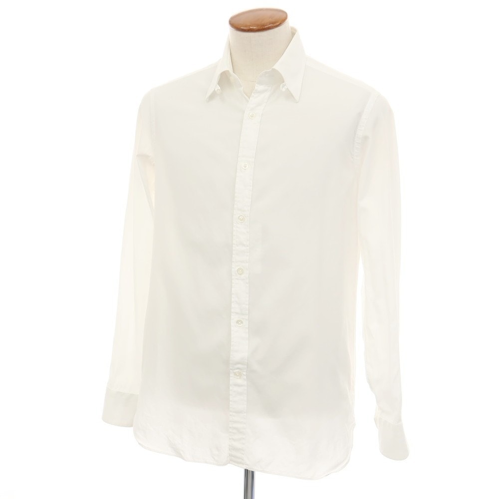 【中古】ビームスエフ BEAMS F コットン タブカラー ドレスシャツ ホワイト【サイズ40】【メンズ】