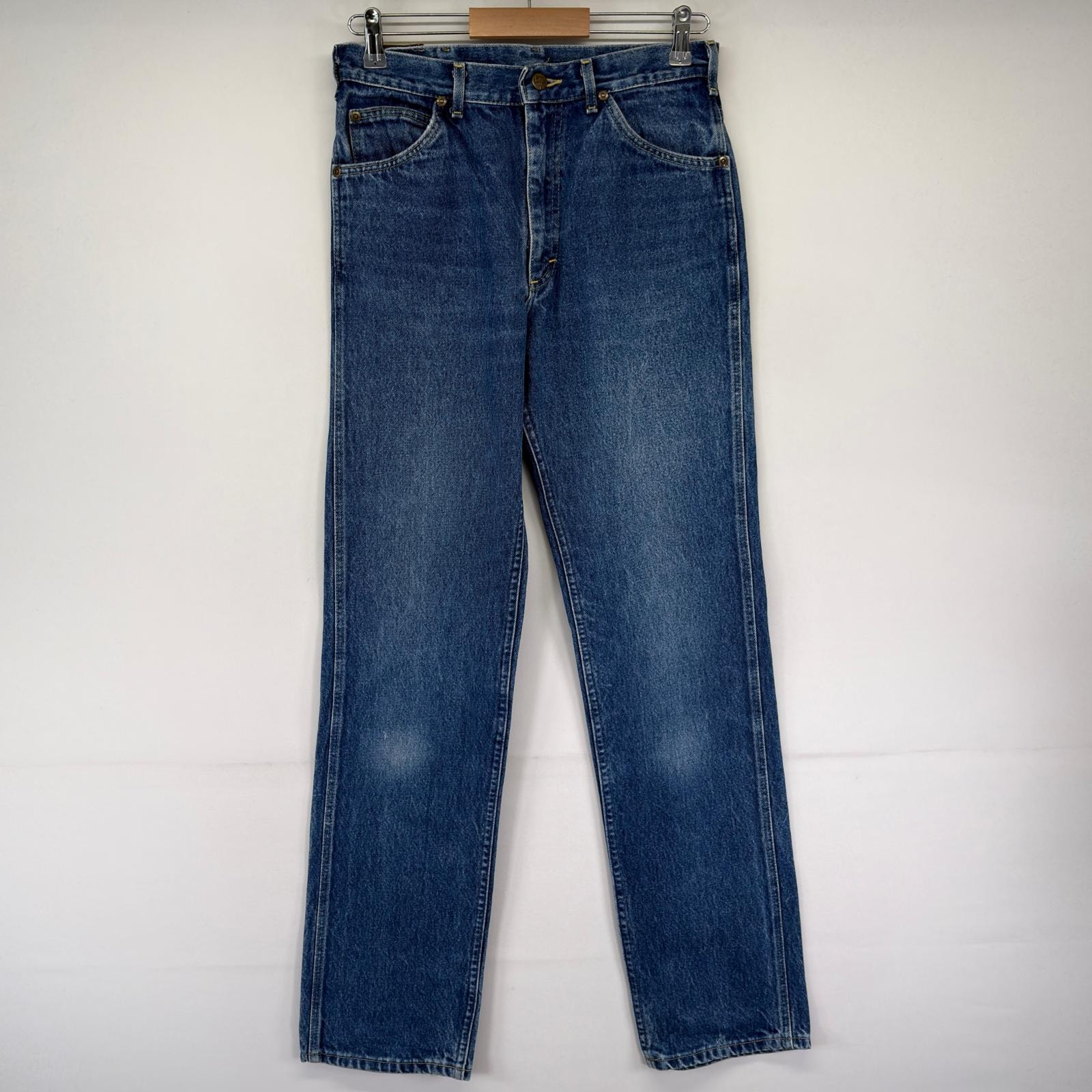 古着 リー Lee USA製 デニム パンツ ストレート ジッパーフライ 5ポケット ジーパン W31×L34  ブルー系 メンズ