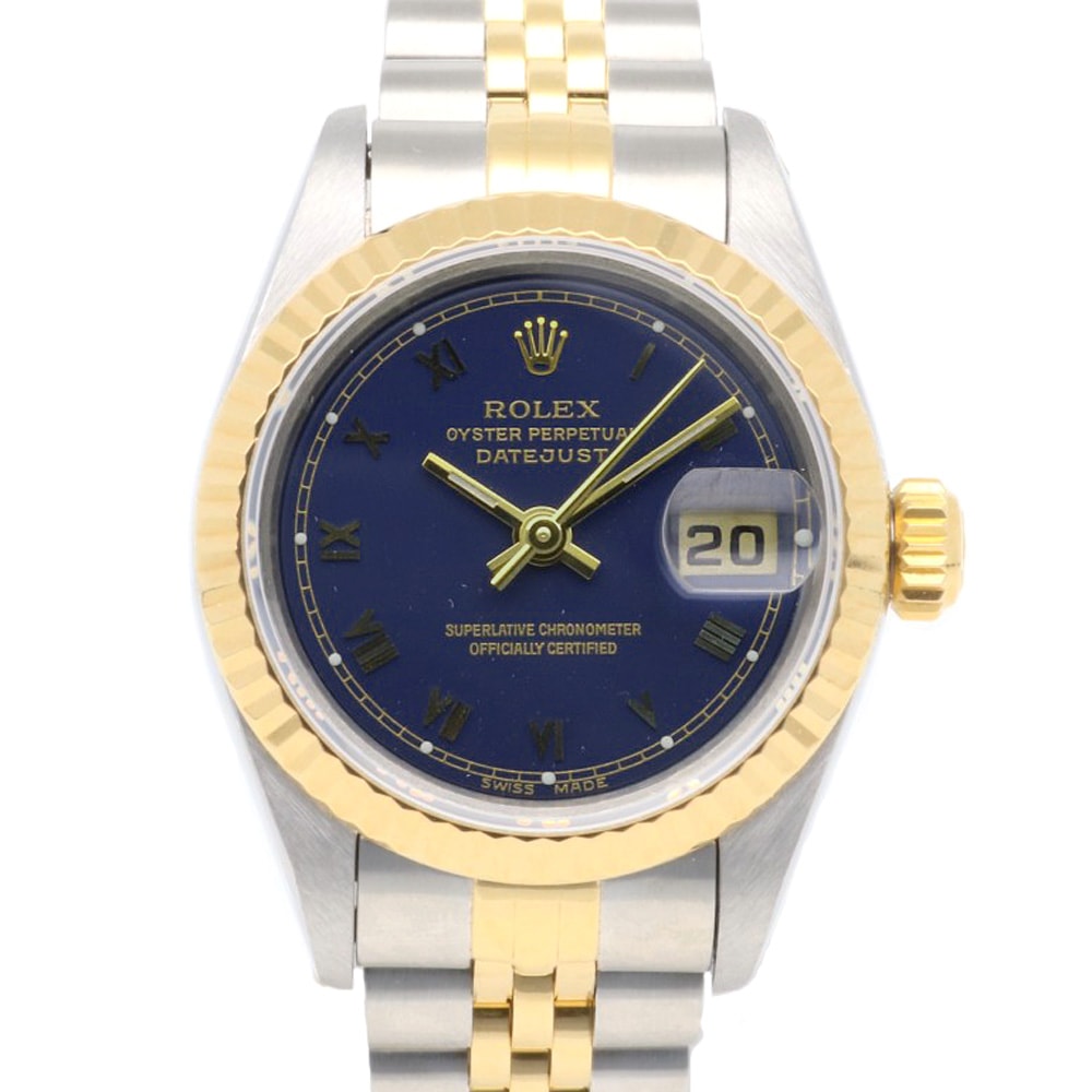 ロレックス デイトジャスト オイスターパーペチュアル 腕時計 時計 ステンレススチール 69173 自動巻き オーバーホール済 W番 レディース 1年保証 ROLEX 中古