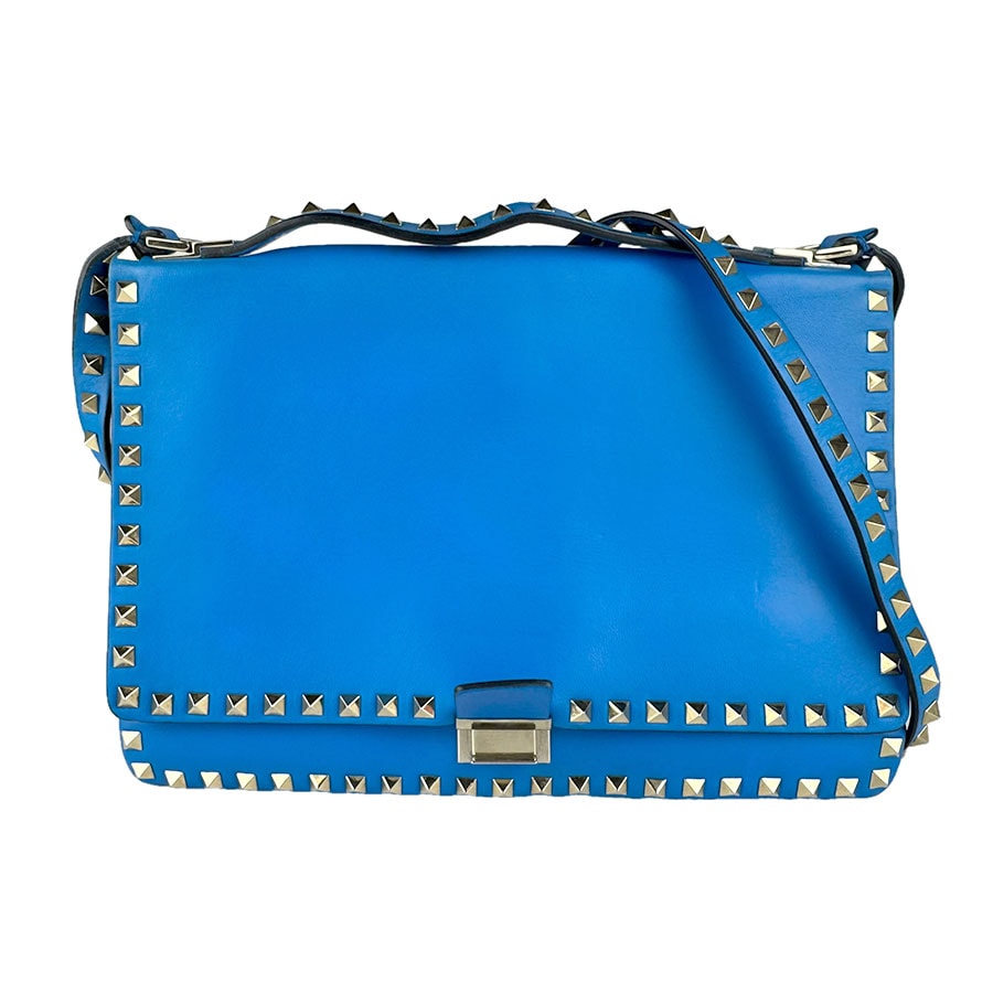 ヴァレンティノ ガラヴァーニ Valentino Garavani ショルダーバッグ レザー ブルー レディース【中古】 z9165