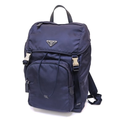 PRADA Re-Nylon x Saffiano Leather Backpack "Navy"