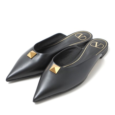 Valentino Garavani ヴァレンティノ・ガラヴァーニ ROMAN STUD ローマン スタッズ ミュール サイズ37 フラット サンダル レザー ポインテッドトゥ 靴 ブランド古着【中古】20250626/RA5221