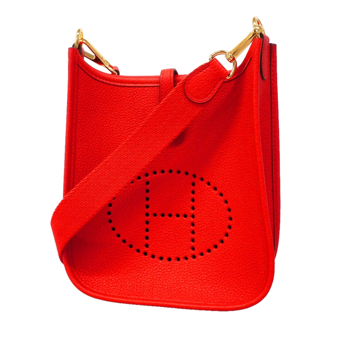 ★SALE【6ie7134】エルメス ショルダーバッグ エヴリンTPM トリヨンモーリス ルージュクー ゴールド金具 Y刻印【中古】レディース