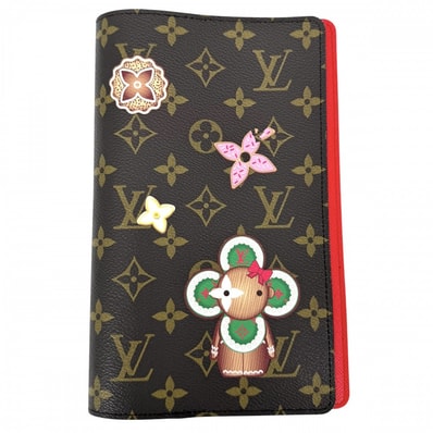 LOUIS VUITTON ルイヴィトン 手帳カバー モノグラム キャンディ ファクトリー ノートブックカバーMMエミリー ヴィヴィエンヌ GI1167 レッド 赤 ブラウン 茶 レディース 美品【中古品】