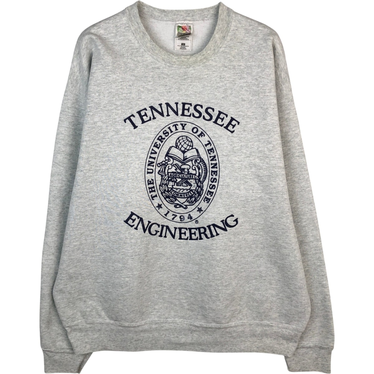 古着 90年代 フルーツオブザルーム FRUIT OF THE LOOM THE UNIVERSITY OF TENNESSEE テネシー大学 3連プリント カレッジスウェットシャツ トレーナー USA製 メンズXL相当 ヴィンテージ/eaa624650