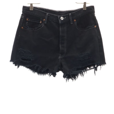 Levi's リーバイス クラッシュ加工 ショートパンツ ブラック