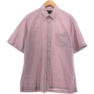 古着 ブルックスブラザーズ Brooks Brothers ESTABLISHED 1818 シアサッカー 半袖 ボタンダウン チェックシャツ ボックスシャツ メンズM相当/eaa543756