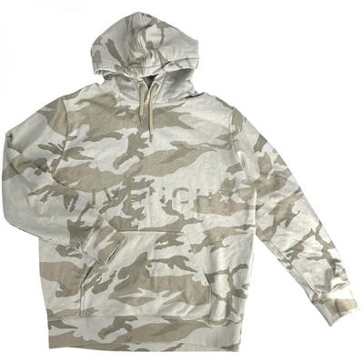 GIVENCHY ジバンシィ パーカー プルオーバー フーディー 迷彩 総柄 プリント カモフラージュ アパレル 服 トップス M BMJ0GM30W2 ベージュ ブラウン 茶 シルバー金具 コットン メンズ 秋 冬【中古品】