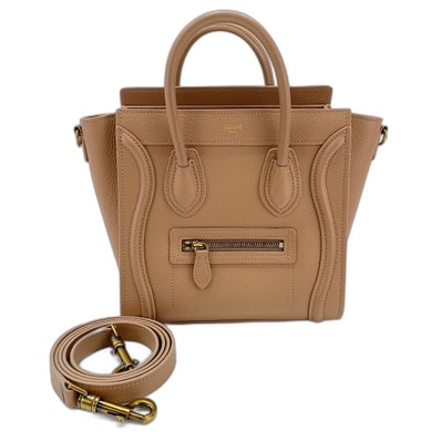 セリーヌ CELINE ラゲージナノ ハンドバッグ レザー【中古】