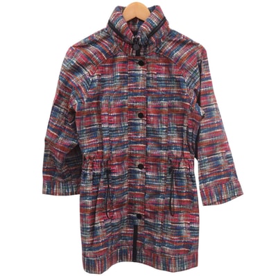 シャネル ココボタン ヴィンテージ ブルー ツイード レインコー