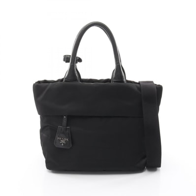 プラダ PRADA ハンドバッグ バッグ ナイロン レザー レディース ブラック系 【中古】