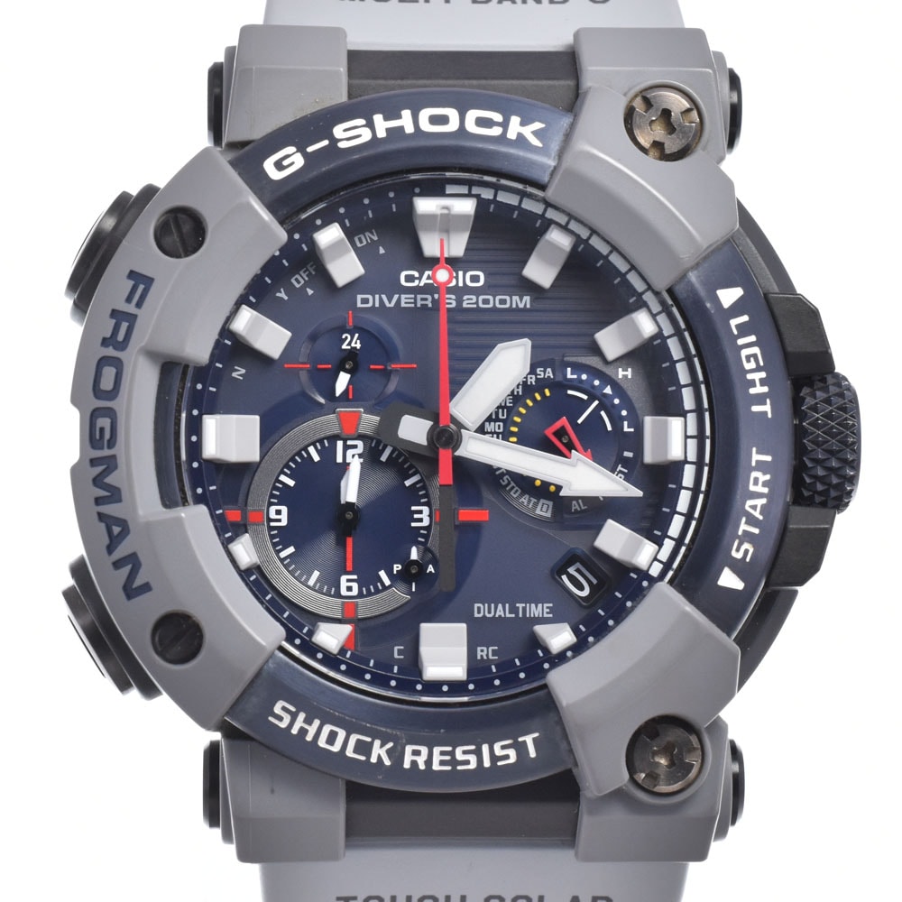 カシオ CASIO GWF-A1000RN-8AJR G-SHOCK フロッグマン ロイヤルネイビー グレー ソーラー電波 メンズ 美品 内箱付き 腕時計 M#150833