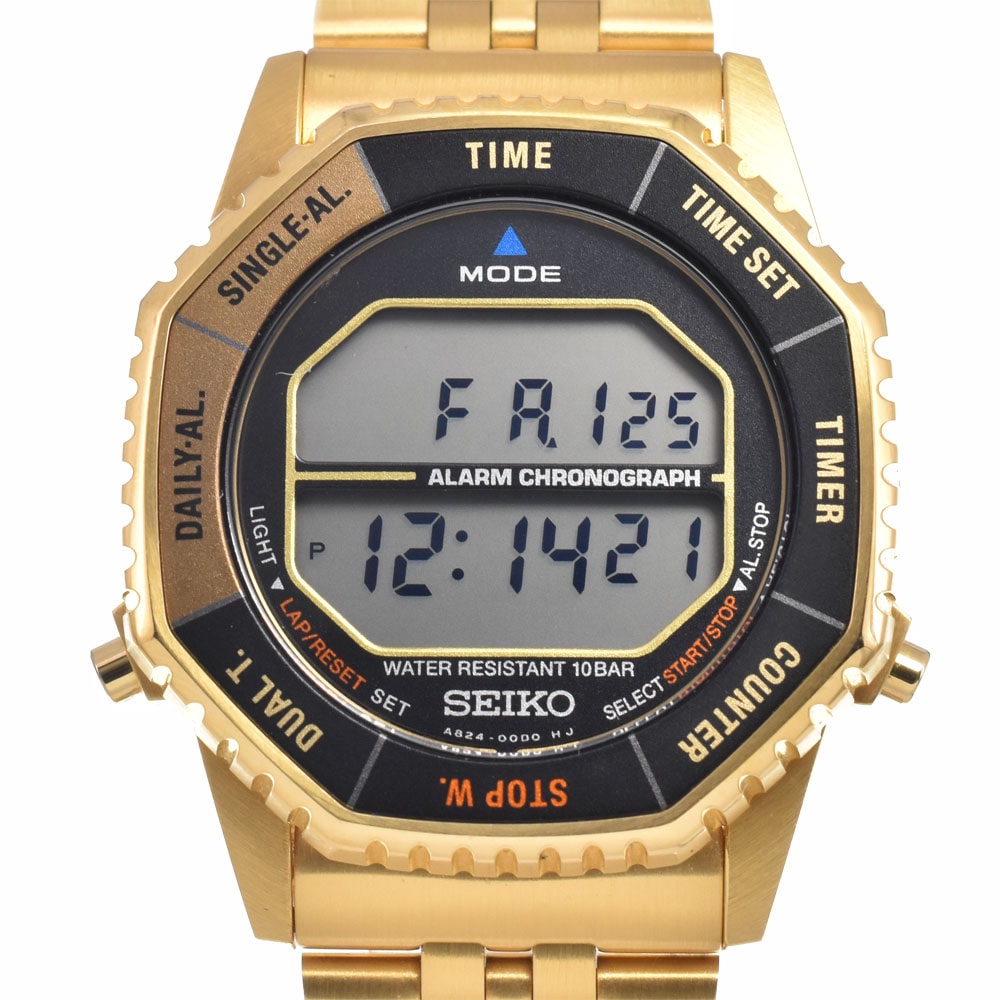 セイコー SEIKO A824-00D0/SBJG024 宇宙兄弟コラボレーション 液晶/グレー クォーツ メンズ 美品 箱付き 腕時計 I#150669