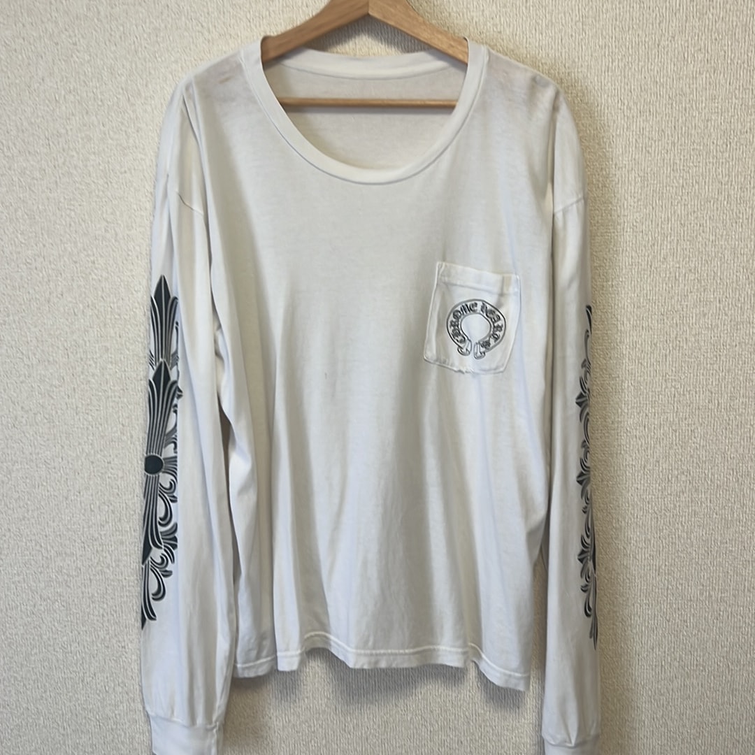 Chrome Hearts Horseshoe Floral Cross L/S T-Shirt "White"