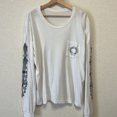 Chrome Hearts Horseshoe Floral Cross L/S T-Shirt "White"