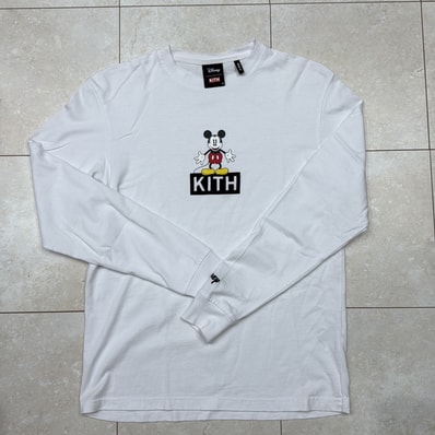 KITH Disney 30s Mickey Standing Classic Logo L/S Tee "White"