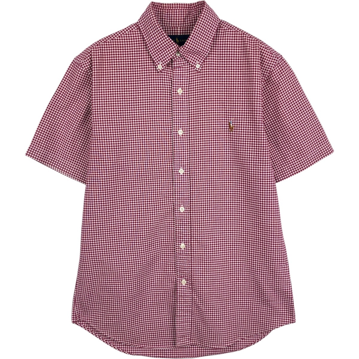 古着 ラルフローレン Ralph Lauren RALPH LAUREN SLIM FIT ギンガムチェック 半袖 ボタンダウン チェックシャツ メンズM相当/eaa477594