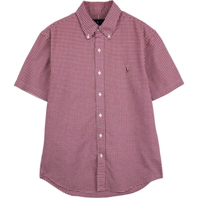 古着 ラルフローレン Ralph Lauren RALPH LAUREN SLIM FIT ギンガムチェック 半袖 ボタンダウン チェックシャツ メンズM相当/eaa477594