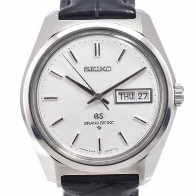 セイコー SEIKO 6146-8000 ヴィンテージ グランドセイコー デイデイト ハイビート36000 シルバー 自動巻き メンズ 良品 腕時計 K#150467
