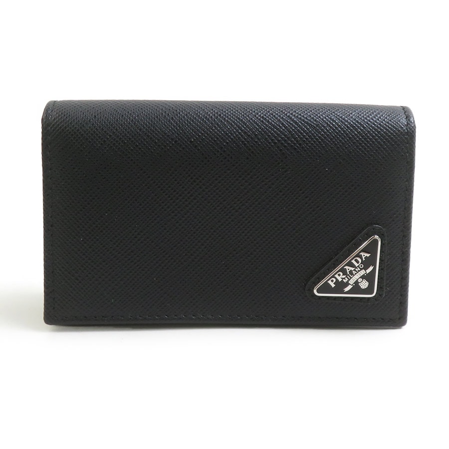 プラダ PRADA カードケース 名刺入れ レザー ブラック ユニセックス【中古】 r11389k