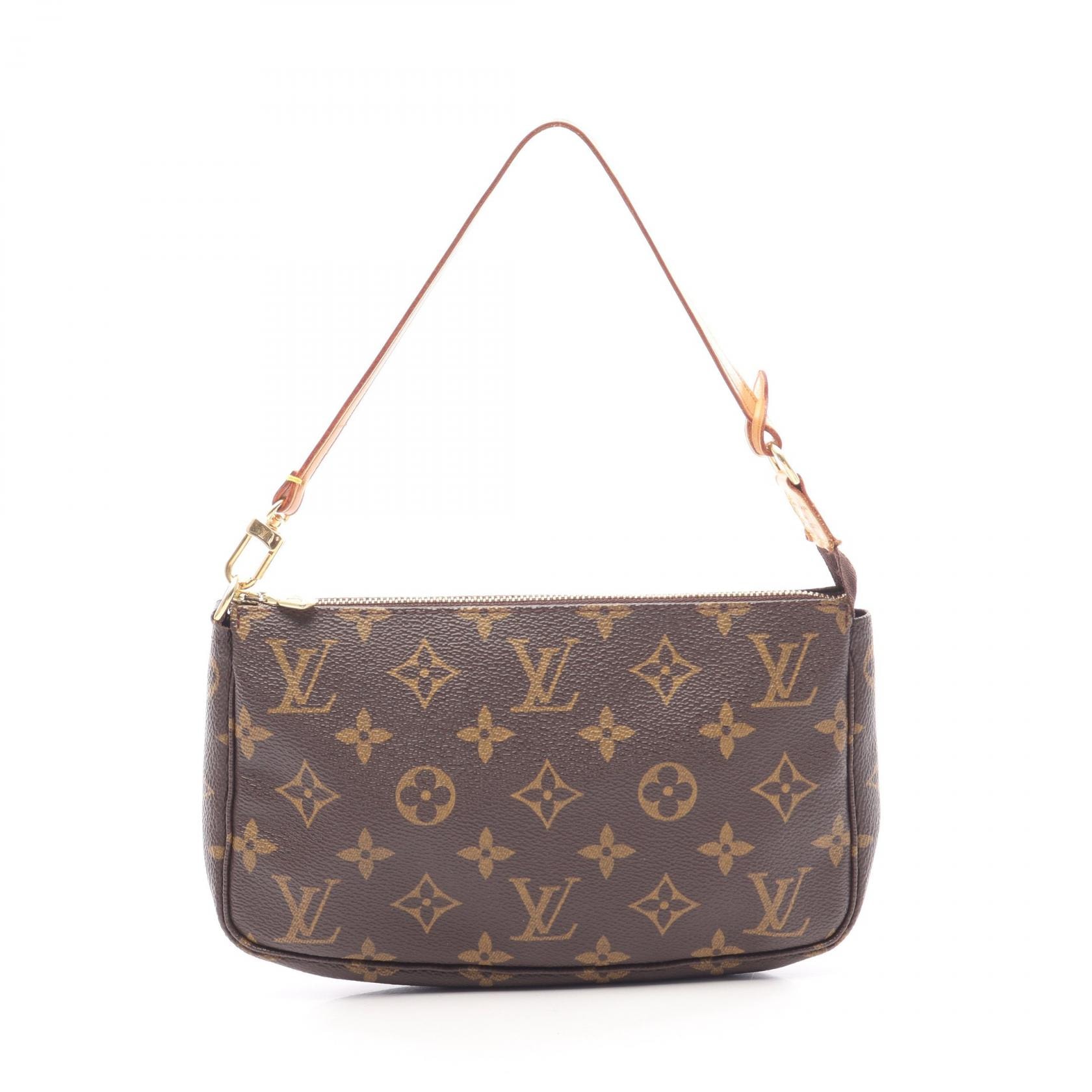 ルイ・ヴィトン LOUIS VUITTON ポシェットアクセソワール ハンドバッグ バッグ PVCコーティングキャンバス レザー モノグラム レディース ブラウン系 M51980 【中古】