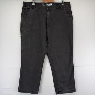 古着 カーハート Carhartt ダック パンツ ペインター ワンポイント ジップ 大きいサイズ ツールポケット w42 L30 グレー メンズ