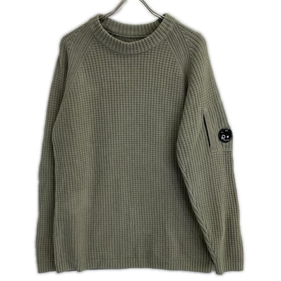 シーピーカンパニー 25AW カーキ Cotton Chenille Crewneck Lens Sweater M