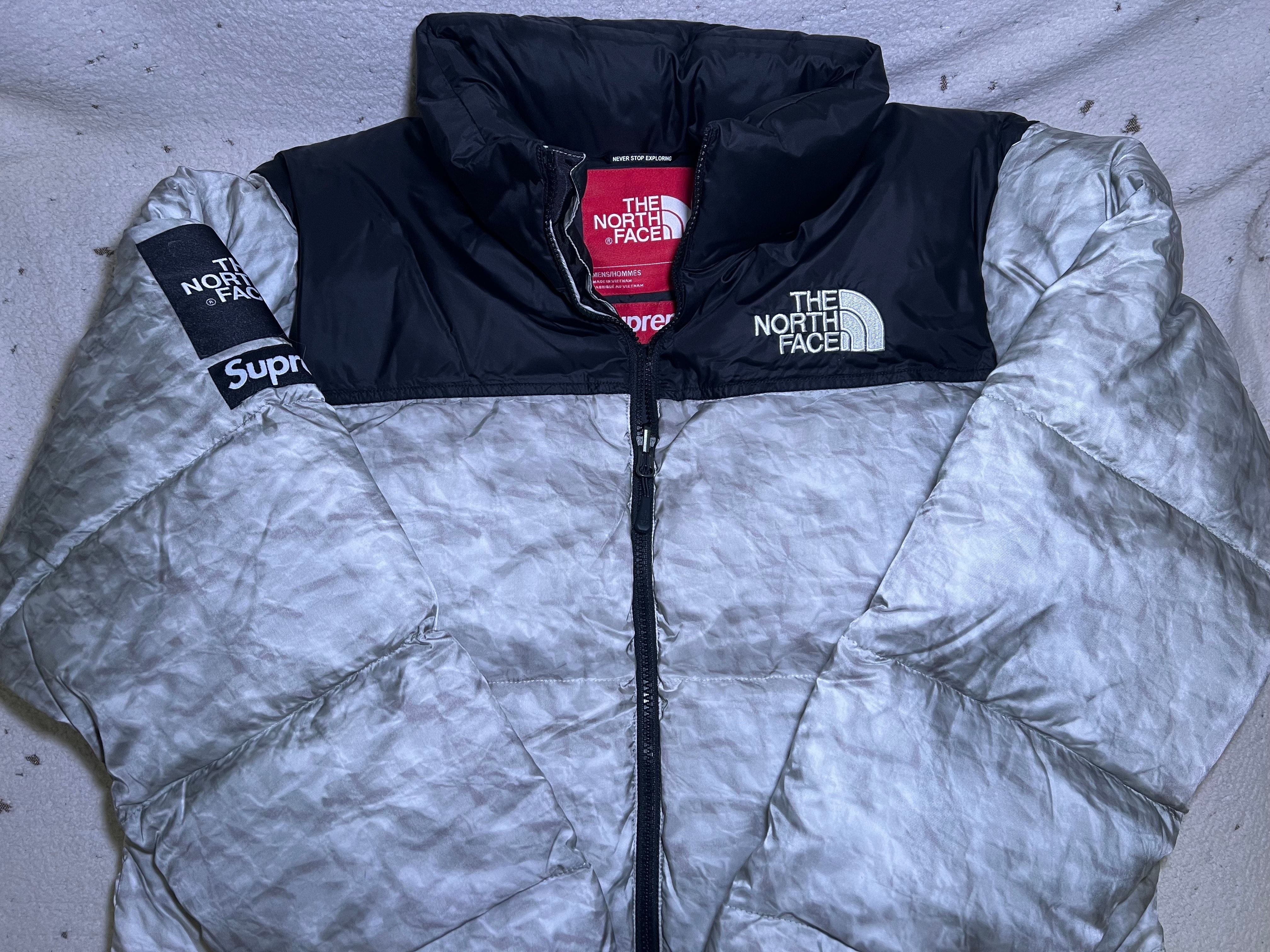 Supreme x The North Face Nuptse Jacket "White Paper Print"
