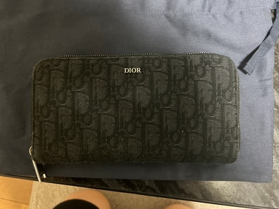 Dior Long Zip Wallet CD Diamond Canvas "Black"