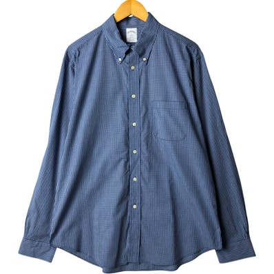 古着 ブルックスブラザーズ Brooks Brothers 1818 ギンガムチェック 長袖 ボタンダウンチェックシャツ メンズL相当/eaa591246