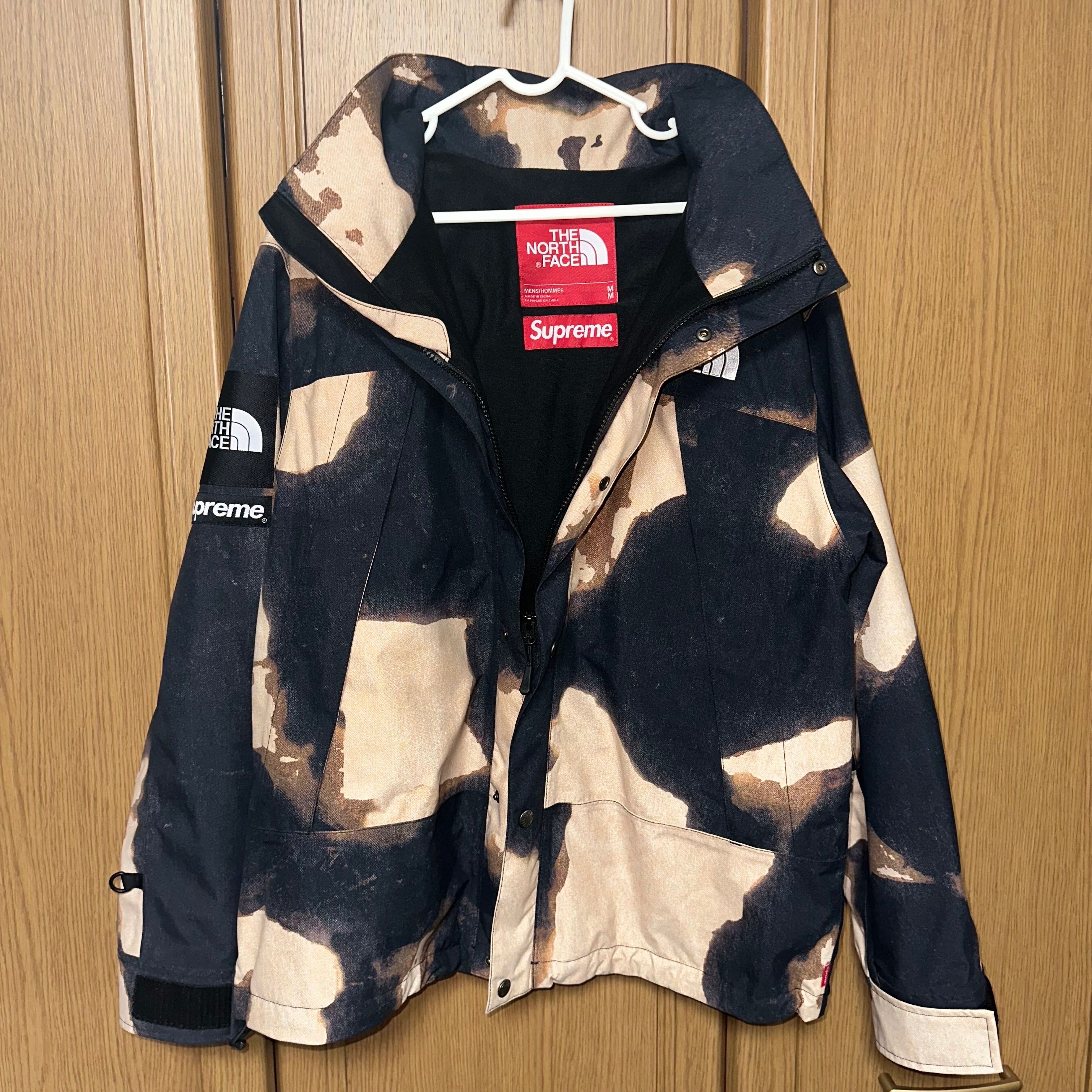 Supreme x The North Face Bleached Denim Print Mountain Jacket "Black"