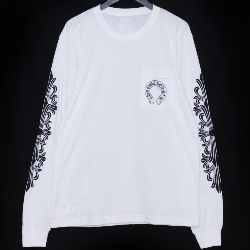 CHROME HEARTS フローラルホースシューロングスリーブTシャツ