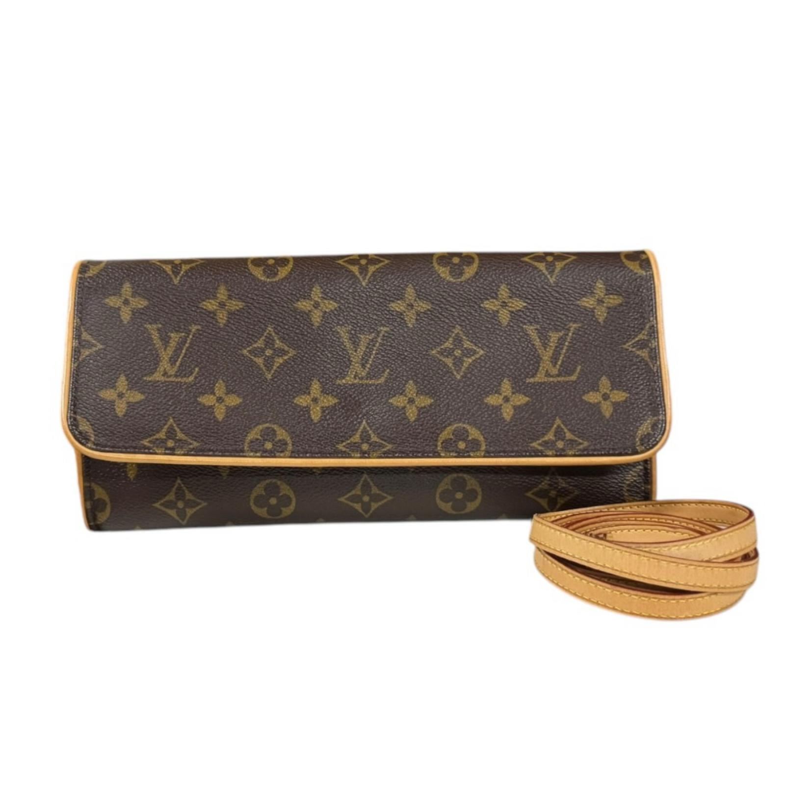 ルイヴィトン ポシェットツインGM モノグラム ショルダーバッグ モノグラムキャンバス M51852 ブラウン レディース LOUIS VUITTON 中古