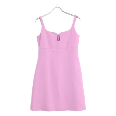 グッチ 626851 ピンク ウール シルク ノースリーブ クリープドレヅ