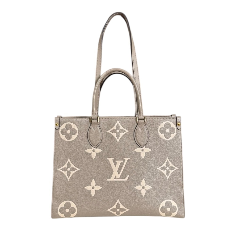 ルイヴィトン オンザゴーMM バイカラーモノグラムアンプラント ショルダーバッグ M45494 ベージュ レディース LOUIS VUITTON  中古