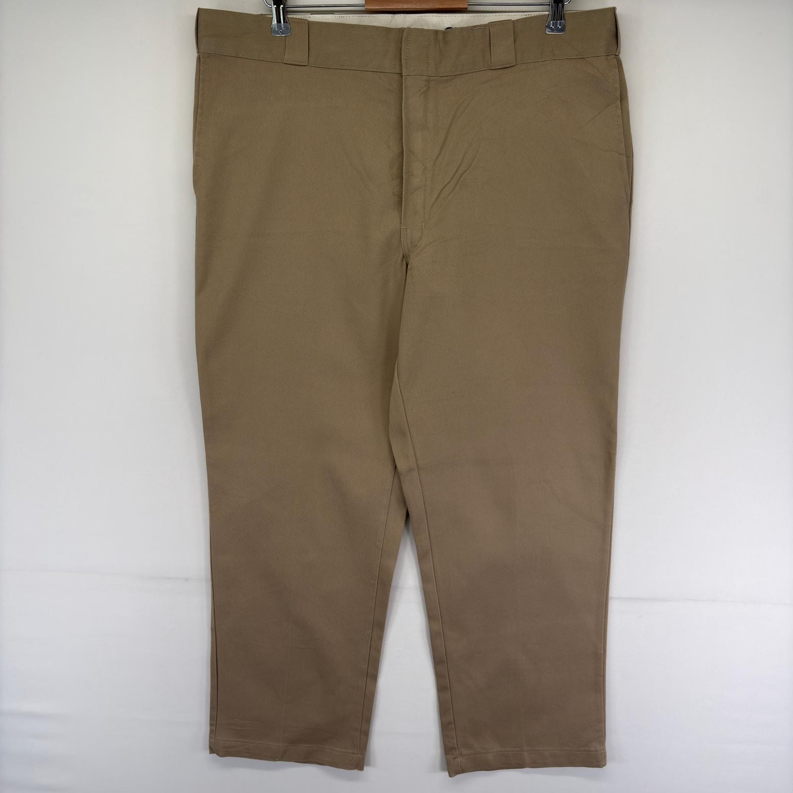 古着 ディッキーズ Dickies パンツ 874 チノパン ワンポイント ストレート ジップフライ ワークパンツ  ベージュ系 メンズ