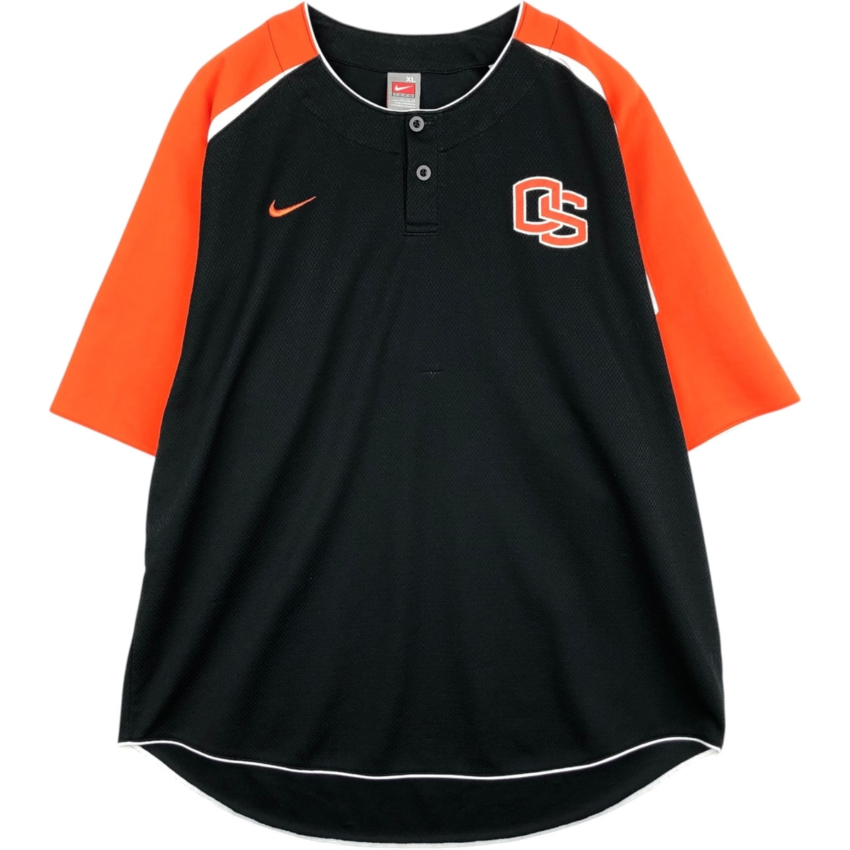 古着 00年代 ナイキ NIKE TEAM Oregon State オレゴン州立大学 ヘンリーネック ゲームシャツ メンズXL相当/eaa643225