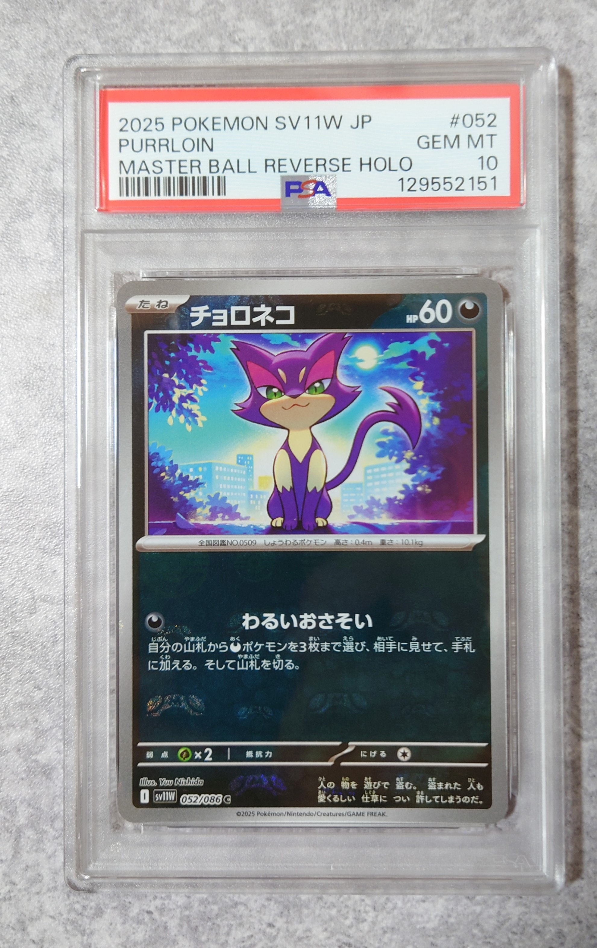 チョロネコ C :マスターボールミラー [SV11W 052/086](拡張パック「ホワイトフレア」)