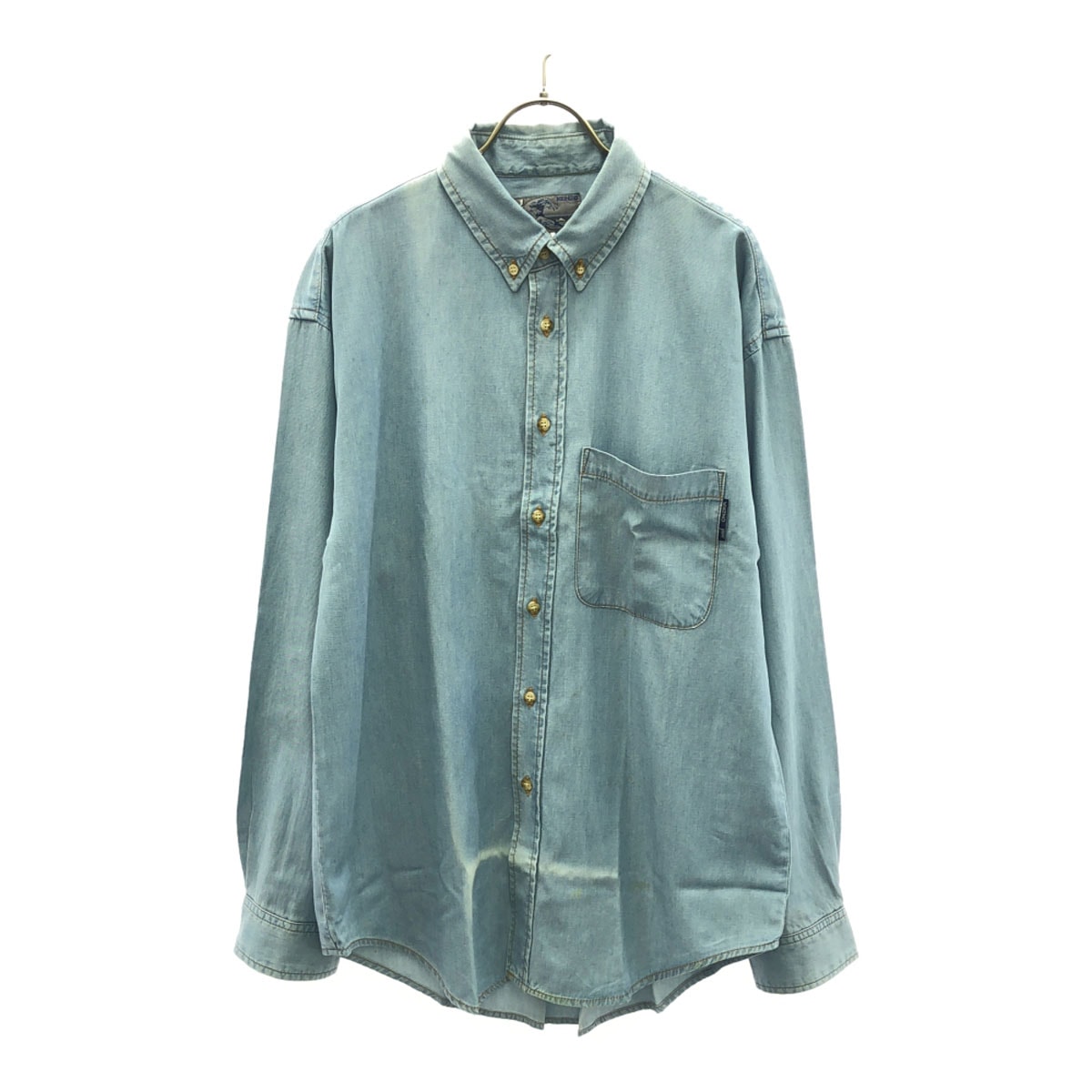 KENZO JEANS ケンゾージーンズ 90s 日本製 オールド 長袖 ボタンダウンシャツ S ブルー系