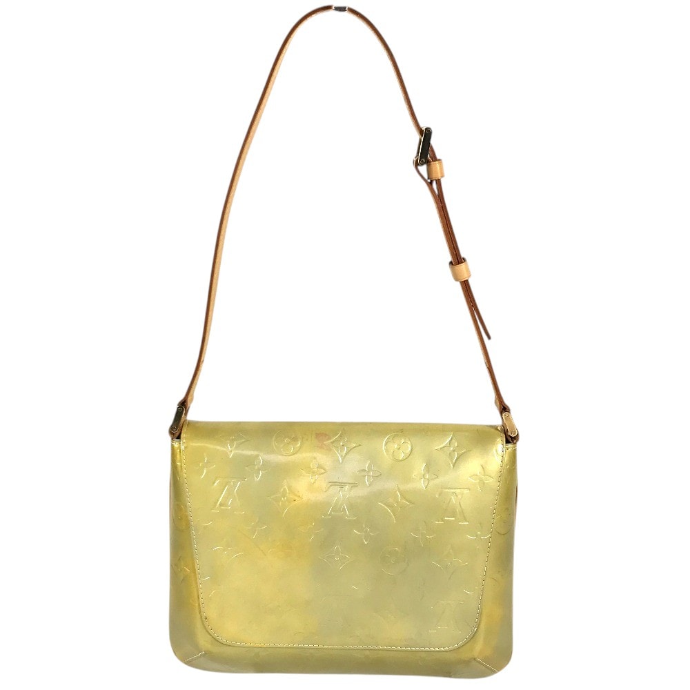 ルイヴィトン LOUIS VUITTON トンプソンストリート M91069 モノグラムヴェルニ カバン フラップ 肩掛け ショルダーバッグ モノグラムヴェルニ グリ シルバー系