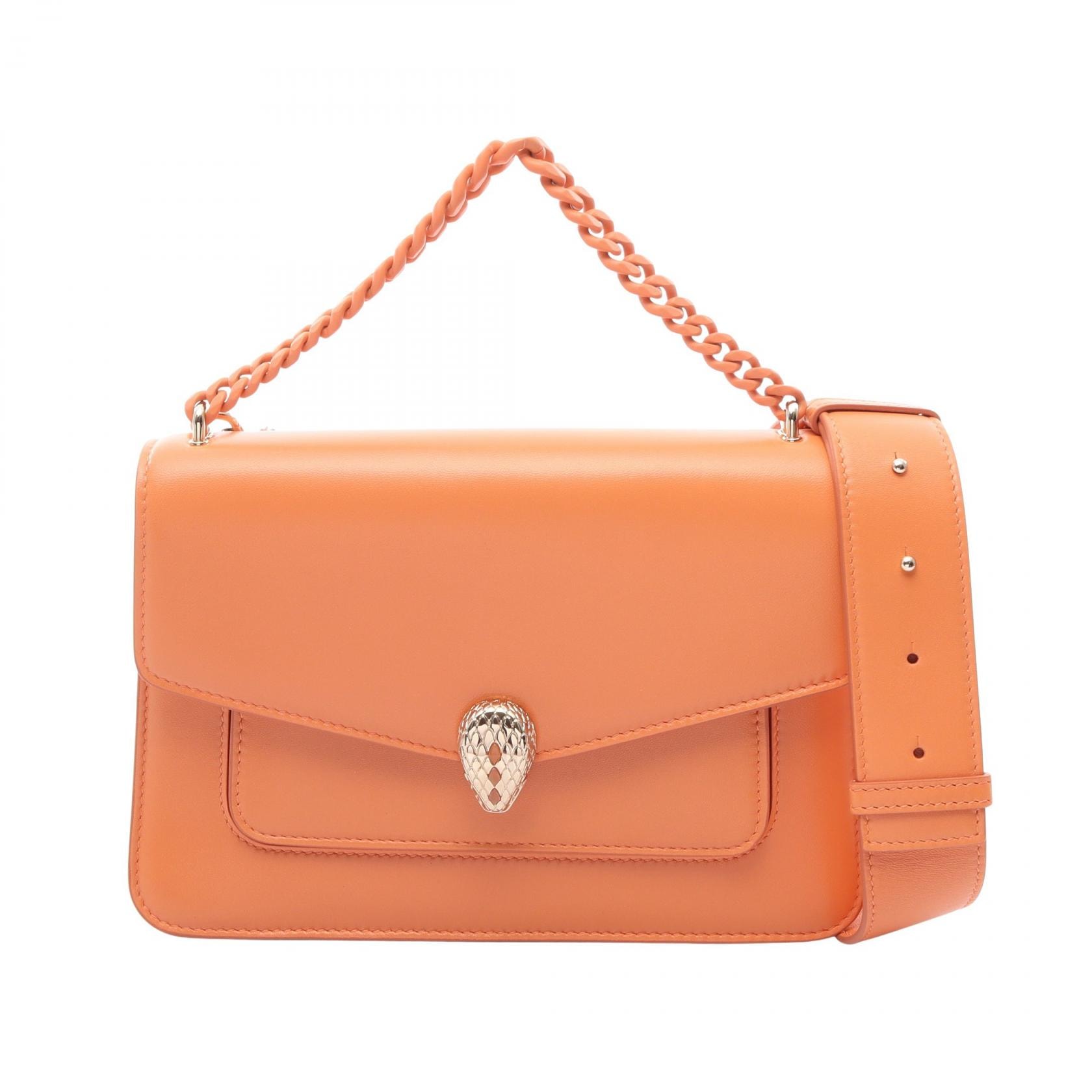 ブルガリ BVLGARI セルペンティ フォーエバー 2WAY ハンドバッグ バッグ レザー レディース オレンジ系 【中古】