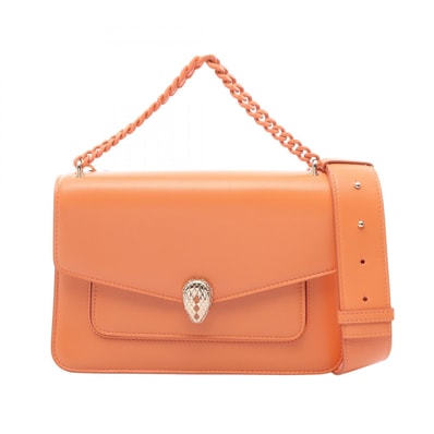 ブルガリ BVLGARI セルペンティ フォーエバー 2WAY ハンドバッグ バッグ レザー レディース オレンジ系 【中古】